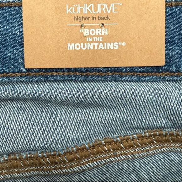 Kuhl Kontour Boyfriend Denim Straight Leg Cropped Jeans Vintage Blue Size 12 - Picture 9 of 13